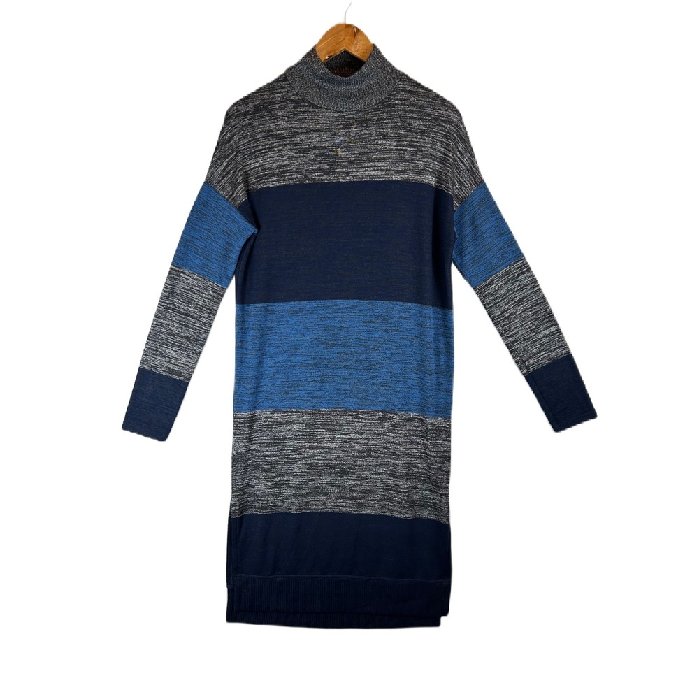 Rag &‎ Bone New York Womens Colorblock Striped Sweater Dress Blue M